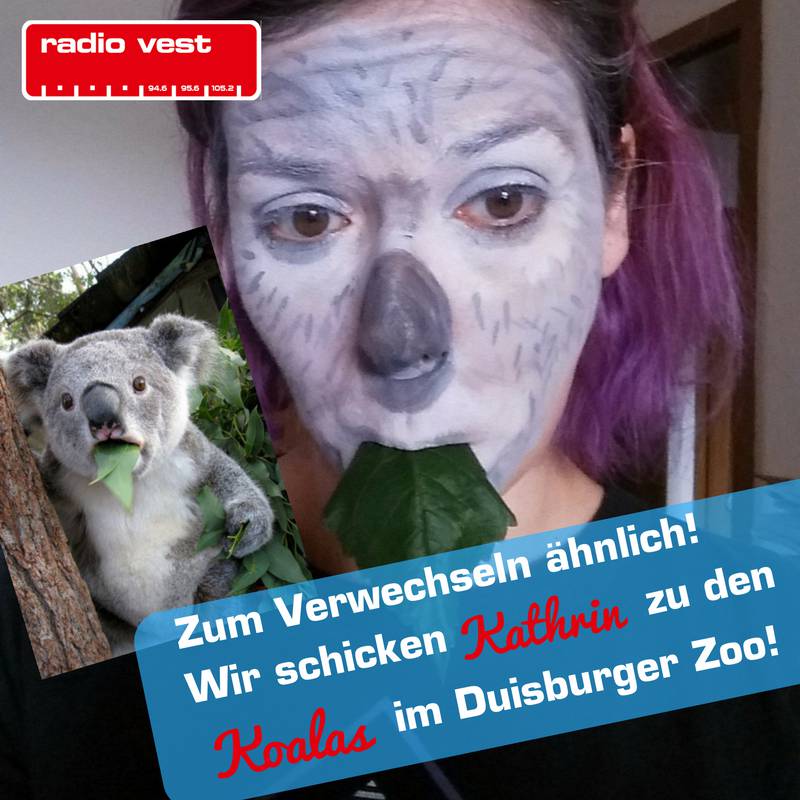 Radio Vest-Hörerin Kathrin mit ihrem Gewinner-Koala-Look