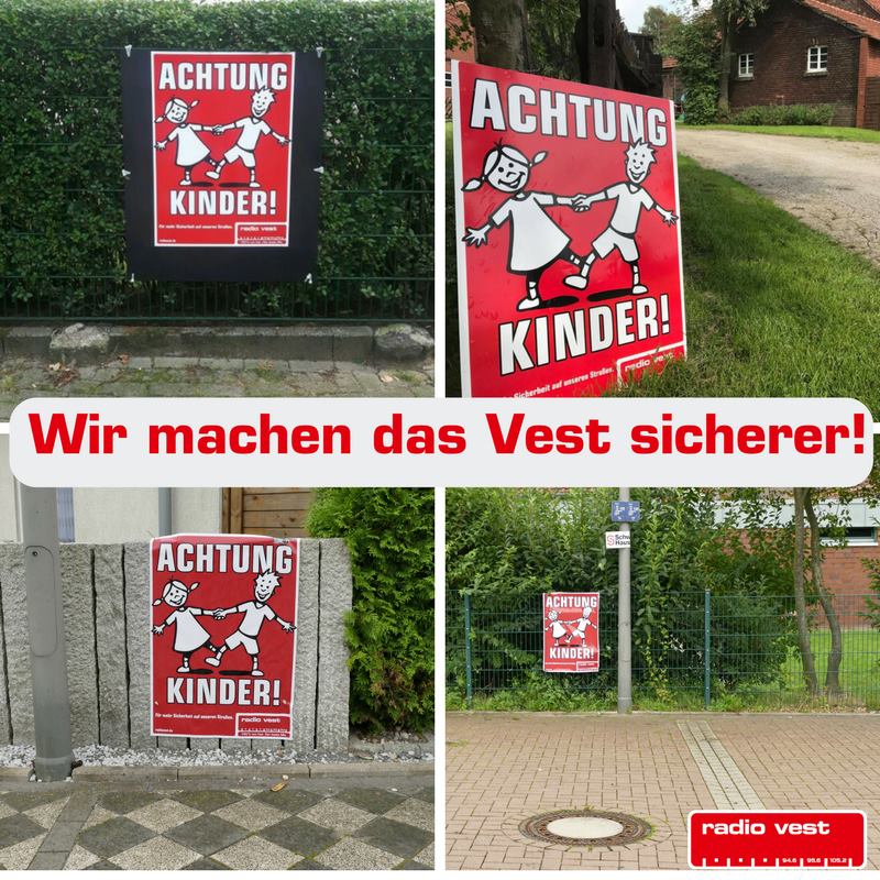 Achtung Kinder-Plakate hängen im gesamten Kreis